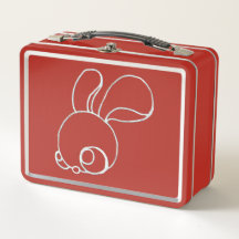 Little Fuzzy Bunnies & Leaping Coyote on a Red