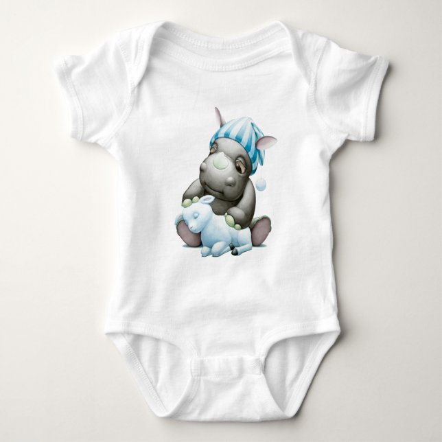 Little G the Baby Rhino Infant Onsie Baby Bodysuit (Front)