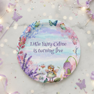 little garden fairy birthday Paper Plate