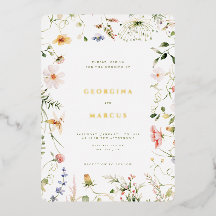 Little Garden Wedding Foil Invitation