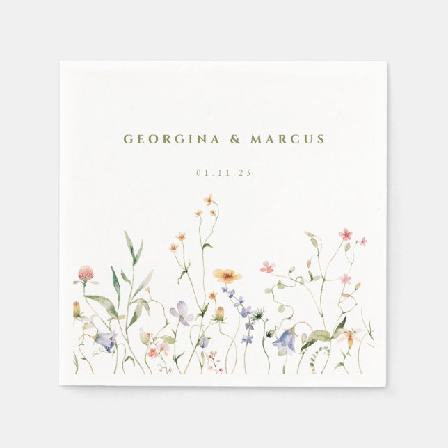 Little Garden Wedding Napkins (Front)