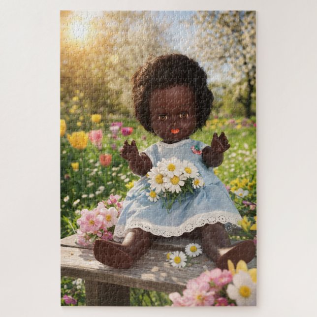 Little Gardener in a Sea of Flowers Puzzle (Vertical)