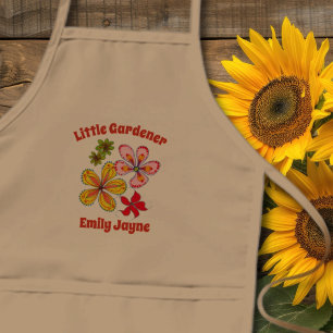 Little Gardener With Name Kids' Apron