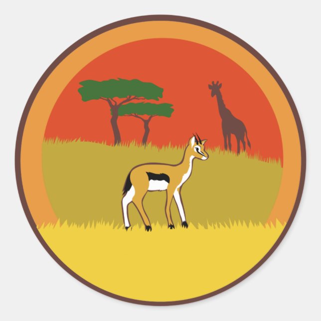 Little Gazelle Classic Round Sticker (Front)