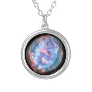 Little Gem nebula, space, art Silver Plated Necklace