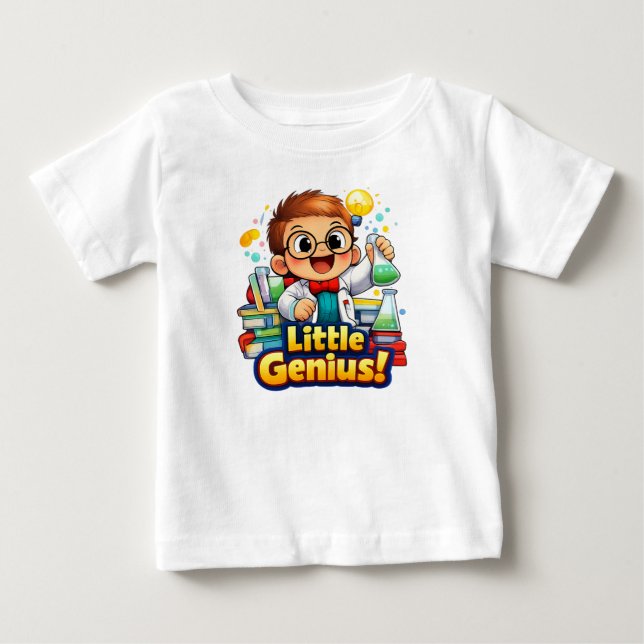 Little Genius Cute Baby Illustration Baby T-Shirt (Front)