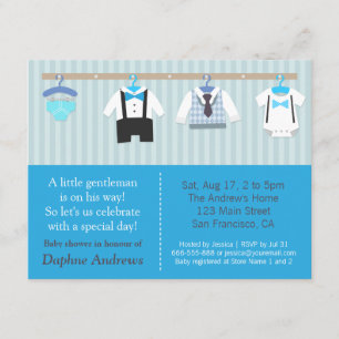 Little Gentleman Baby Boy Shower Invitations