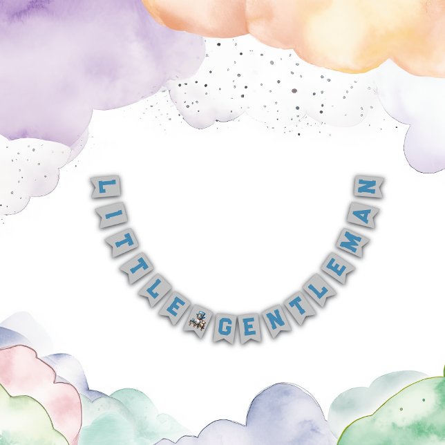 Little Gentleman Baby Shower | Bunting Flags (Creator Uploaded)