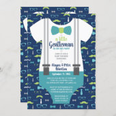 Little Gentleman Baby Shower Invitation, Bow Tie Invitation (Front/Back)