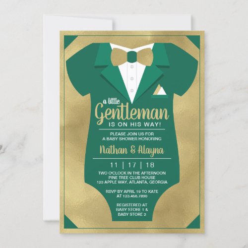 Little Gentleman Baby Shower Invitation Tuxedo In Invitation