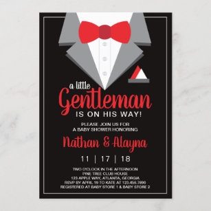 Tuxedo baby shower store invitations