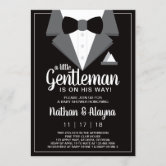 Tuxedo orders baby shower invitations