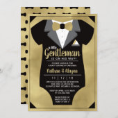 Little Gentleman Baby Shower Invitation, Tuxedo Invitation (Front/Back)