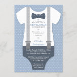 Little Gentleman Baby Shower Invite, Blue, Gray Invitation