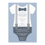 Little Gentleman Baby Shower Invite, Blue, Gray Invitation Little Gentleman Baby Shower Invite, Blue, Gray Invitation