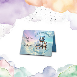 Little Gentleman Baby Shower Letterpress Thank You Card