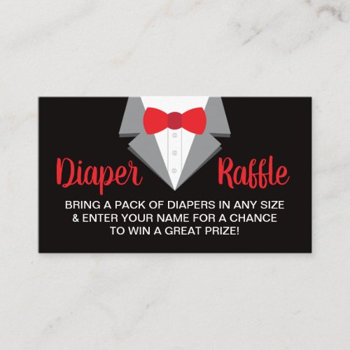 Little Gentleman Diaper Raffle Ticket Tuxedo Business Card