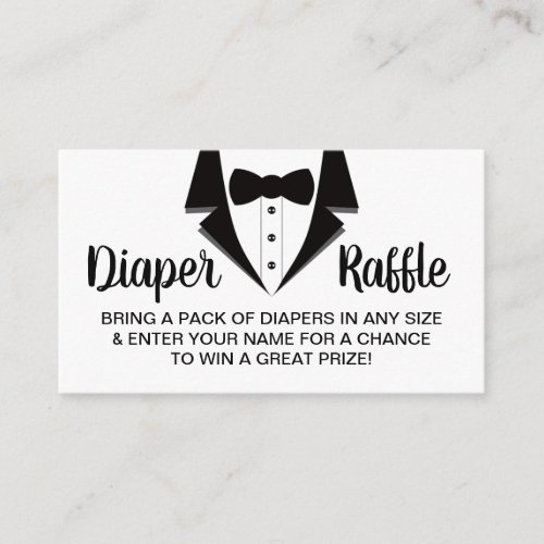 Little Gentleman Diaper Raffle Ticket Tuxedo Business Card