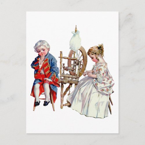 Little George and Martha Washington Postcard