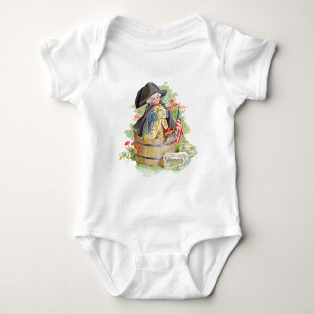 Little George Washington Crossing the Delaware Baby Bodysuit (Front)