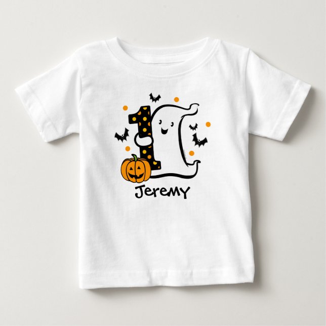 Little Ghost 1st Birthday Baby T-Shirt (Front)