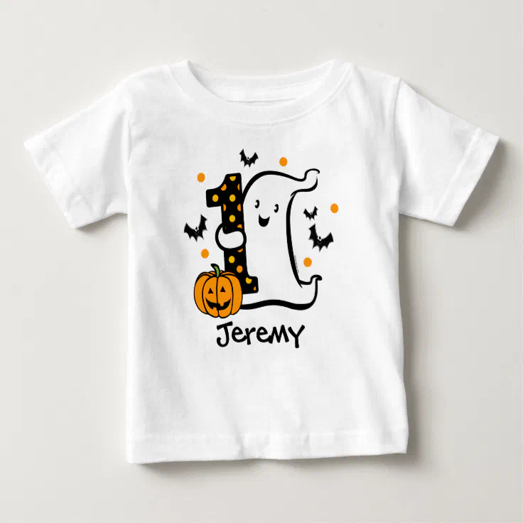 Little Ghost 1st Birthday Baby T-Shirt | Zazzle