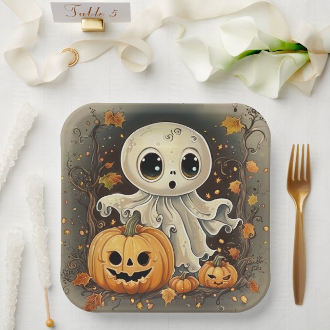 Little Ghost 2 Paper Plates (Wedding)