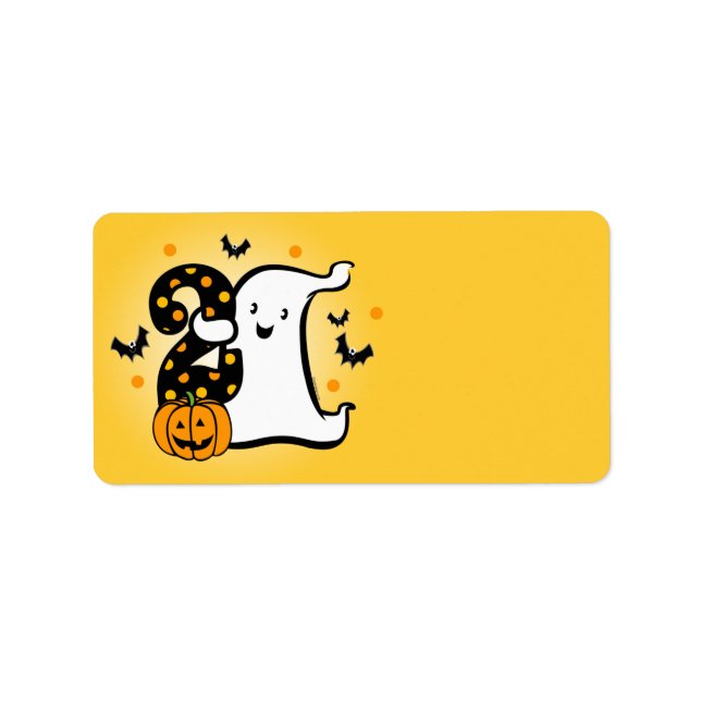 Little Ghost 2nd Birthday Label (Front)