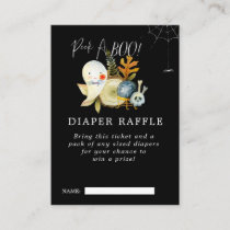 Little Ghost Baby Shower Diaper Raffle Ticket Enclosure Card