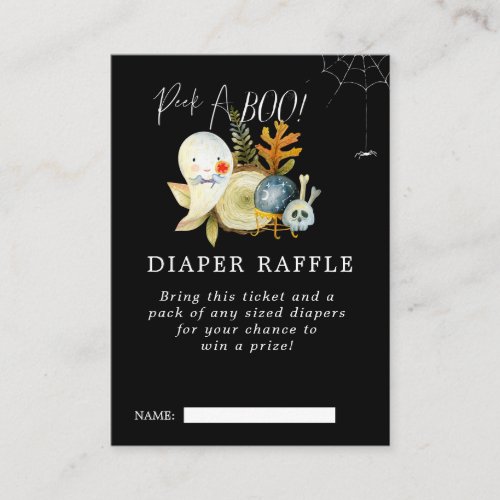 Little Ghost Baby Shower Diaper Raffle Ticket Enclosure Card