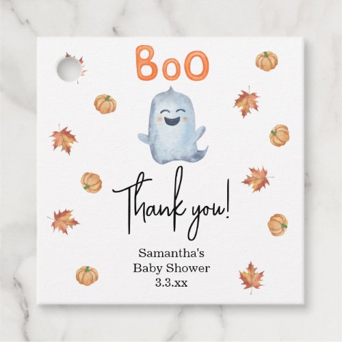 Little ghost _ baby shower thank you favor tags