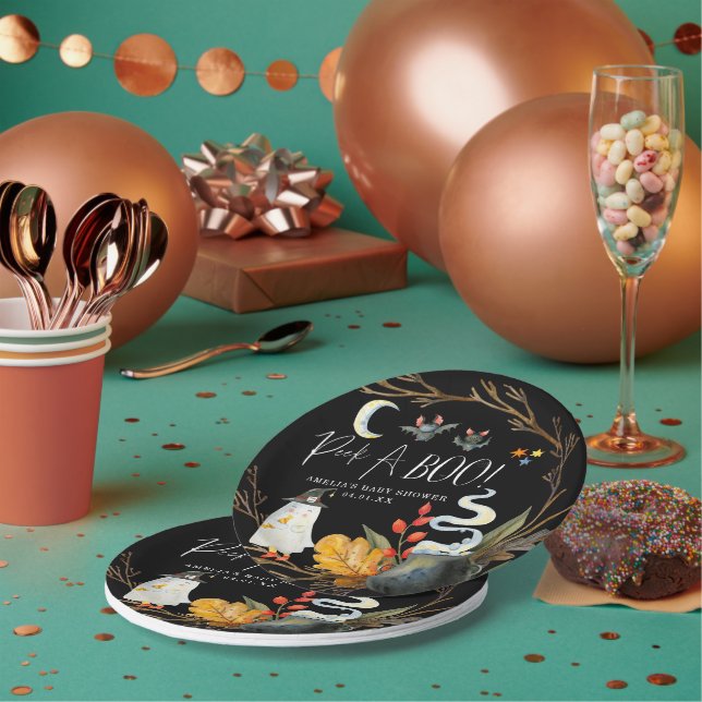 Little Ghost | Cute Halloween Baby Shower Paper Plates (Multi)