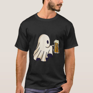 Little Ghost Drinking Beer Funny Halloween Costume T-Shirt