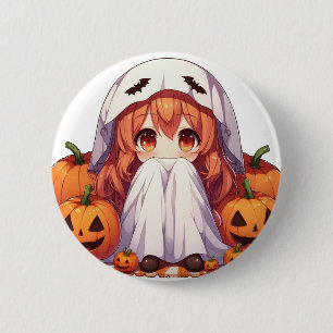 Little ghost for Halloween Button