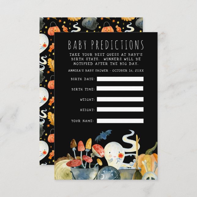 Little Ghost | Halloween Baby Shower Guessing Game Invitation (Front/Back)