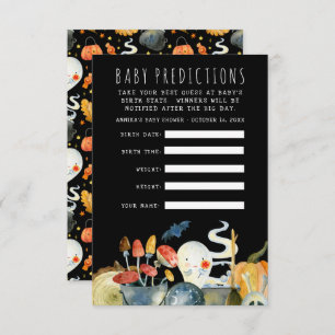 Little Ghost Halloween Baby Shower Guessing Game Invitation