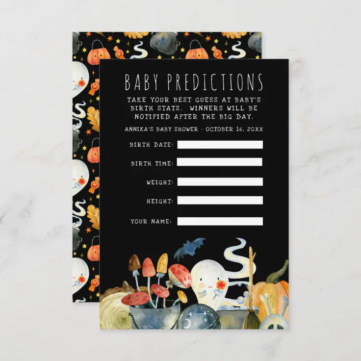 Guess the Baby's Statistics Baby ShowerOffice Game Poster Weight Date Time 