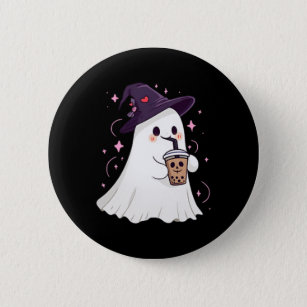 Little Ghost Ice Coffee Spooky Season Cute Ghost H Button