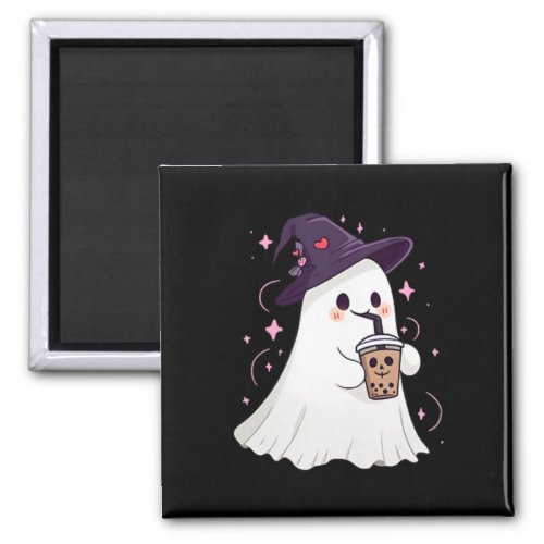 Little Ghost Ice Coffee Spooky Season Cute Ghost H Magnet