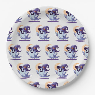 little ghost wandering through the night paper plates
