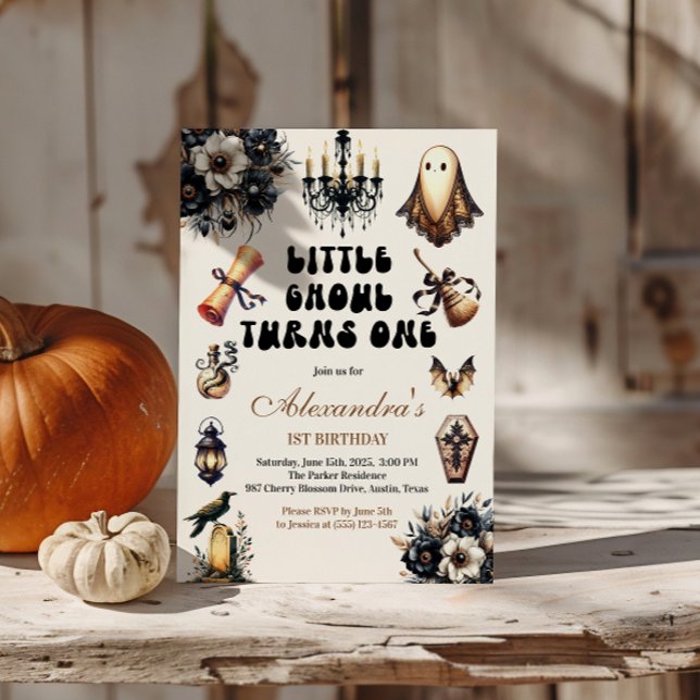 Little Ghoul First Birthday Invitation (Creator Uploaded)