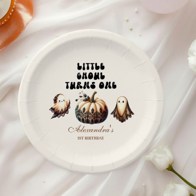 Little Ghoul First Birthday Paper Plates (Creator Uploaded)