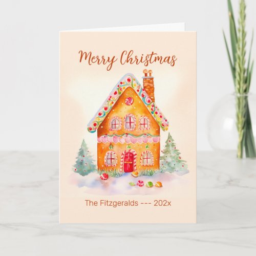 Little Gingerbread House Christmas Card