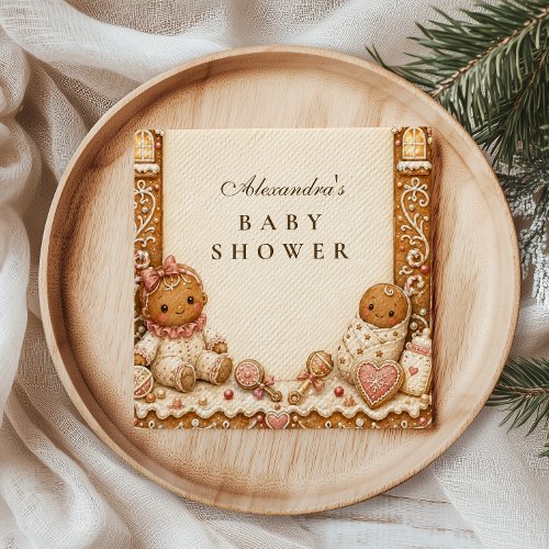Little Gingerbread Man Baby Shower Napkins