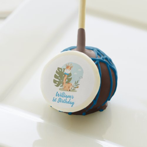 Little Giraffe Boy Safari Animal Birthday Cake Pops