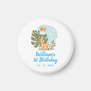 Little Giraffe (Boy Safari Animal) Birthday Magnet