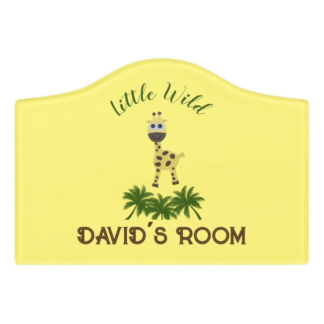 Little giraffe door sign (Small Crest Front)