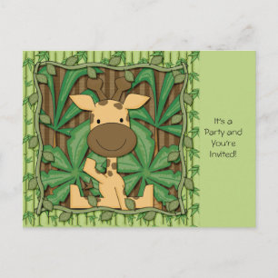Little Giraffe Invitation Postcard