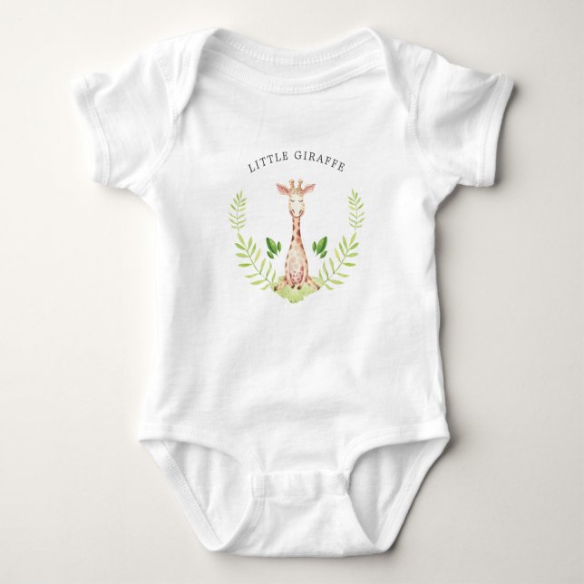 Little Giraffe Personalized Baby Bodysuit (Front)