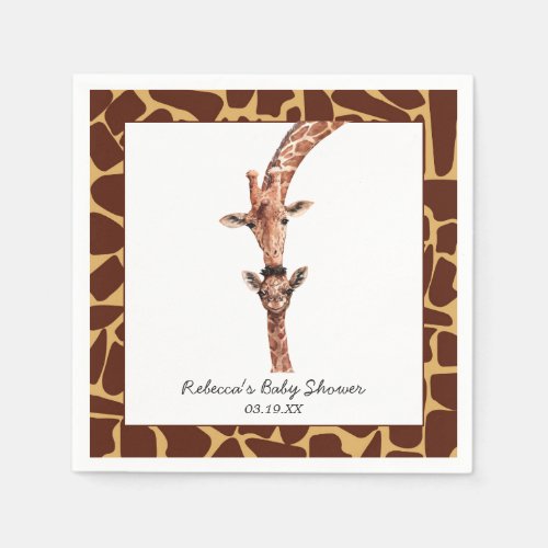 Little Giraffe  Safari Baby Shower Personalized Napkins